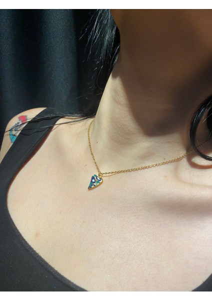 Turquose Kalpli Çelik Kolye