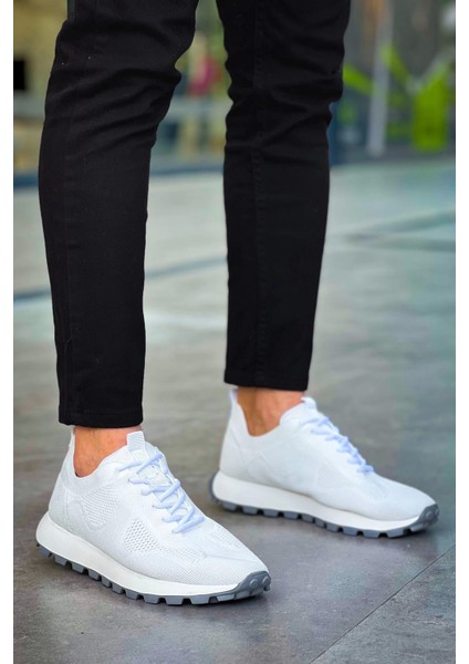 CH2409 - Triko Erkek Ayakkabı Beyaz