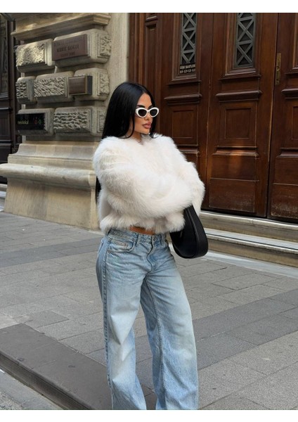 Kadın Suni Kürk Yumuşak Dokulu Crop Ceket fiyatları