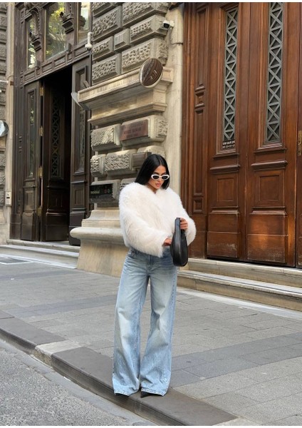 Kadın Suni Kürk Yumuşak Dokulu Crop Ceket fırsatları