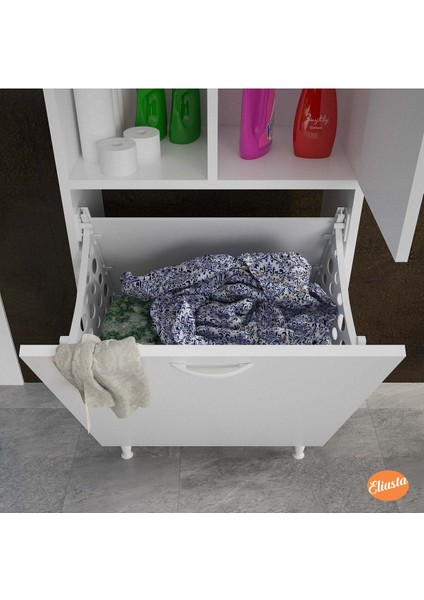 Sepetli Banyo Dolabı Mutfak Dolabı Kirli Çamaşır Dolabı Sepetli Oyuncak Dolabı