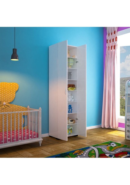 Çok Amaçlı Dolap Mutfak Dolabı Banyo Dolabı Çocuk Odası Dolabı 8 Raflı Dolap