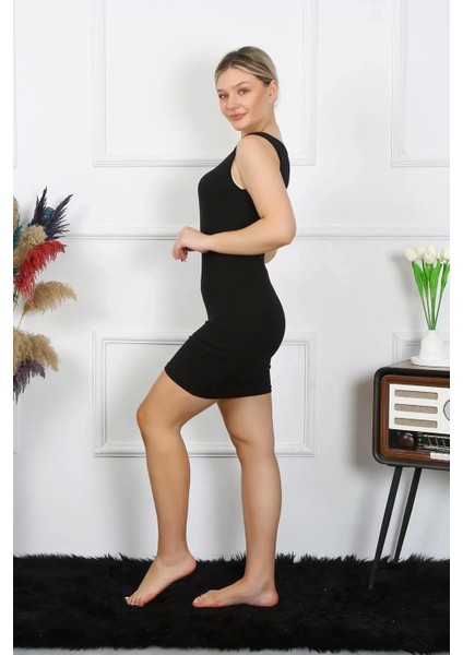 Bayan Kalın Askılı Tunik Body Siyah modelleri