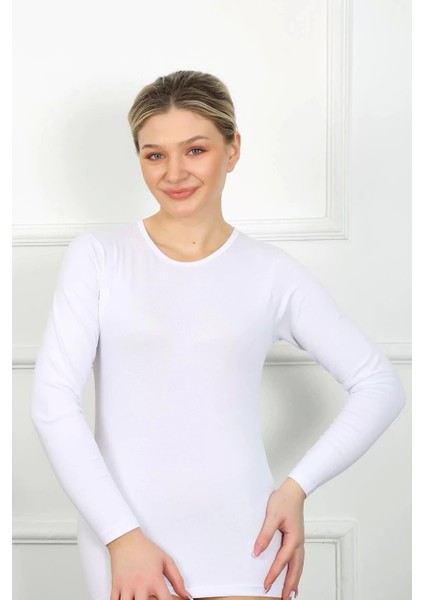 Bayan Uzun Kol Body Beyaz modelleri