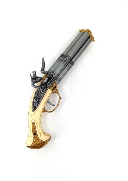 Denix 18. Yüzyıl Fransa 4 Namlulu Çakmaktaşlı Koleksiyonluk Metal Dekoratif Obje modelleri