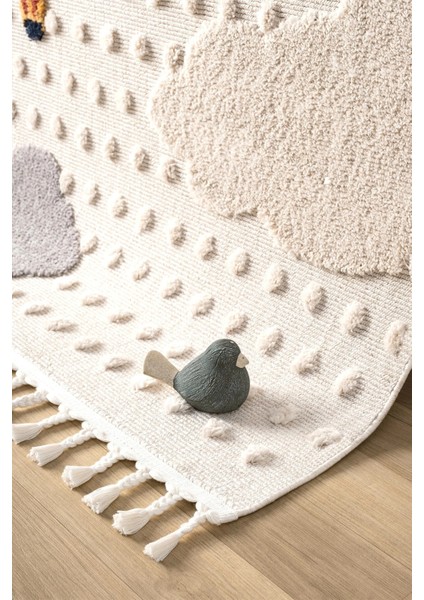 Yumuşak Bukleli Bebek Odası Çocuk Odası Genç Odası Dokuma Halı Turuncu Balonlu Bulutlu Halı 23 fiyatları