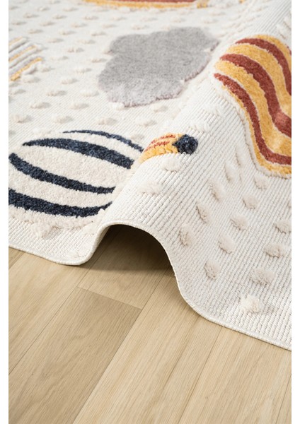 Yumuşak Bukleli Bebek Odası Çocuk Odası Genç Odası Dokuma Halı Turuncu Balonlu Bulutlu Halı 23 indirimleri