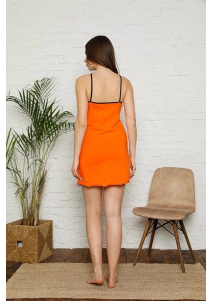 Ip Askılı Penye Gecelik Turuncu modelleri