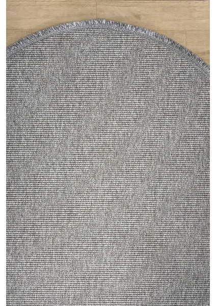 Gri Oval Dokuma Halı Salon Oturma Odası Yatak Odası Koridor Yolluk Halısı Gri Oval