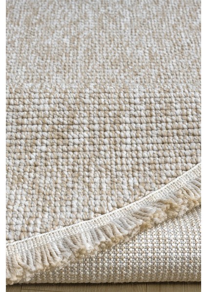 Bej Oval Dokuma Halı Salon Oturma Odası Yatak Odası Koridor Yolluk Halısı Bej Oval