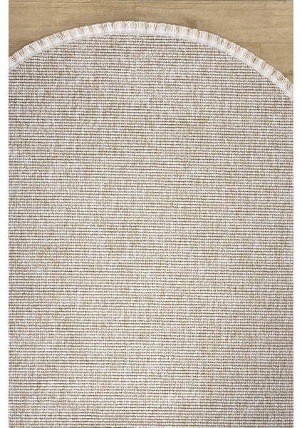 Bej Oval Dokuma Halı Salon Oturma Odası Yatak Odası Koridor Yolluk Halısı Bej Oval