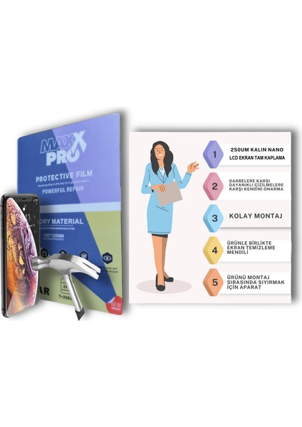 Honor Magic V Uyumlu Nano Ekran Koruyucu Şeffaf Hd Esnek 250UM Kalın - Maxxpro