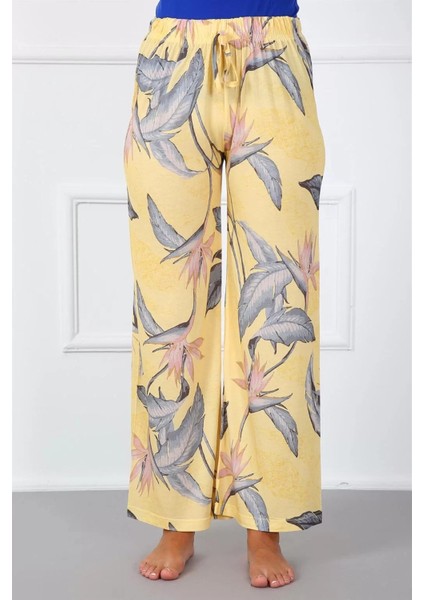 Bayan Penye Bol Paça Pantolon Sarı fiyatları