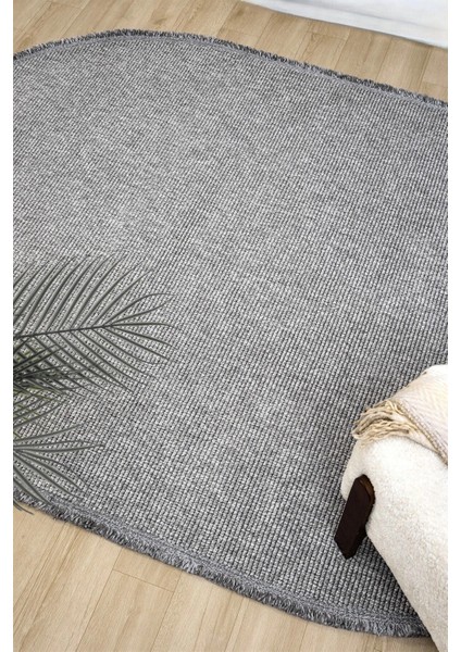 Gri Oval Dokuma Halı Salon Oturma Odası Yatak Odası Koridor Yolluk Halısı Gri Oval fırsatları