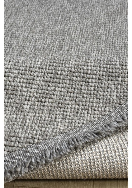 Gri Oval Dokuma Halı Salon Oturma Odası Yatak Odası Koridor Yolluk Halısı Gri Oval