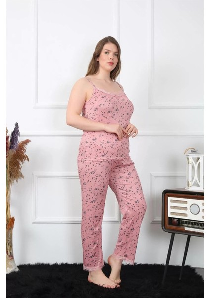 Kadın Büyük Beden Somon Ip Askılı Pijama Takım fiyatları