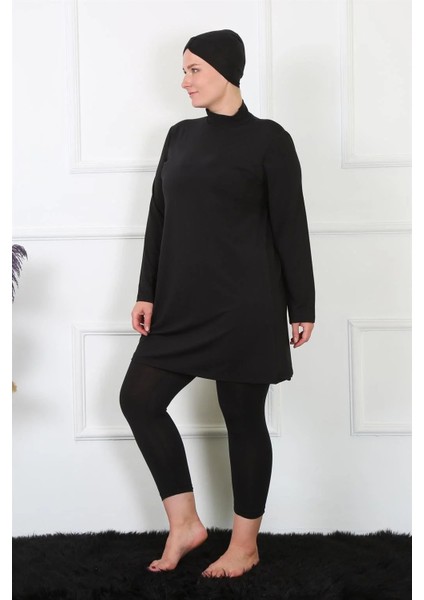 Tam Kapalı Büyük Beden Siyah Mayo modelleri