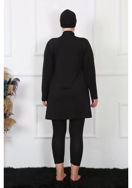 Tam Kapalı Büyük Beden Siyah Mayo fırsatları