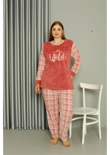 Polar Kadın Büyük Beden Pudra Pijama Takımı modelleri