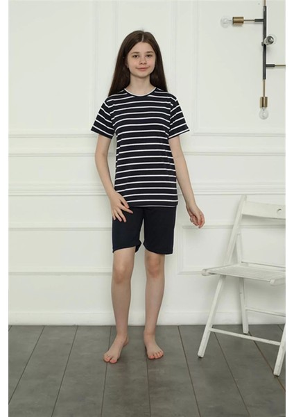 Kız Çocuk Penye Şortlu Pijama Takım Lacivert fiyatları