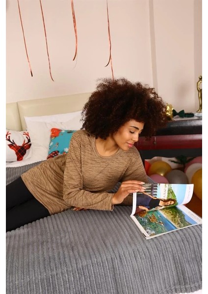 Kadın Uzun Kol Penye Pijama Takım Sütlü Kahve fiyatları