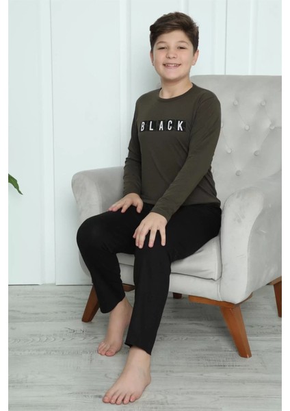 Erkek Çocuk Penye Pijama Takım Haki