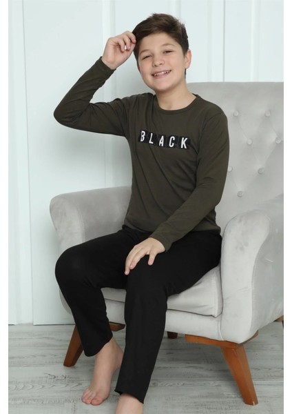 Erkek Çocuk Penye Pijama Takım Haki
