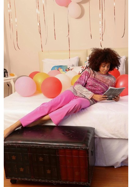 Kadın Uzun Kol Penye Pijama Takım Fuşya fiyatları