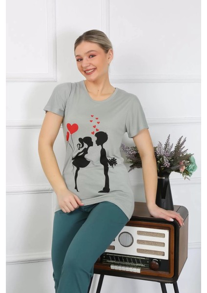 Kadın Kısa Kol Penye Pijama Takımı modelleri