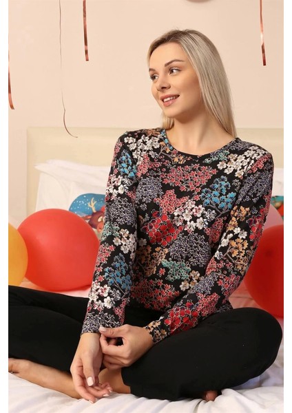 Kadın Uzun Kol Penye Pijama Takım Siyah fırsatları