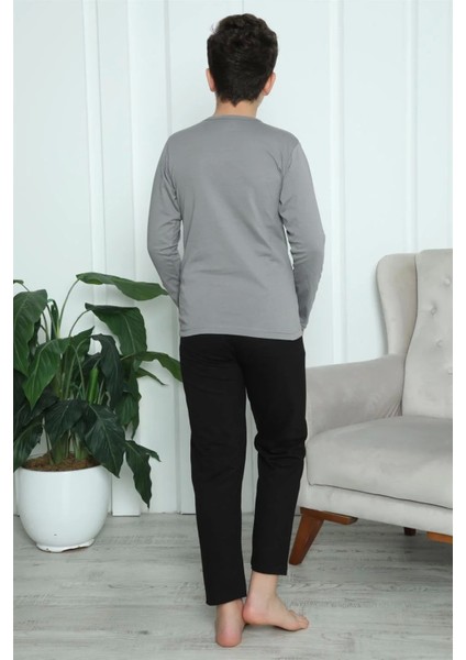 Erkek Çocuk Penye Pijama Takım Füme modelleri