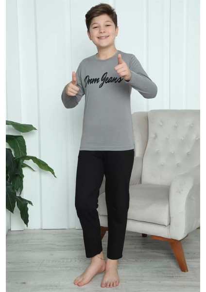 Erkek Çocuk Penye Pijama Takım Füme indirimleri