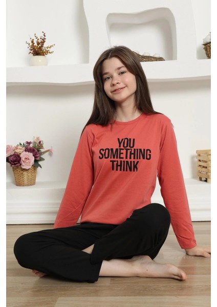 Kız Çocuk Penye Pijama Takım Mercan