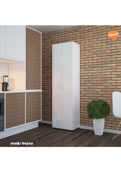 Çok Amaçlı Dolap Mutfak Dolabı Banyo Dolabı Çocuk Odası Dolabı 8 Raflı Dolap Kapaklı