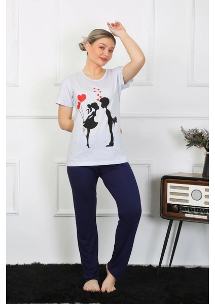 Kadın Kısa Kol Penye Pijama Takımı