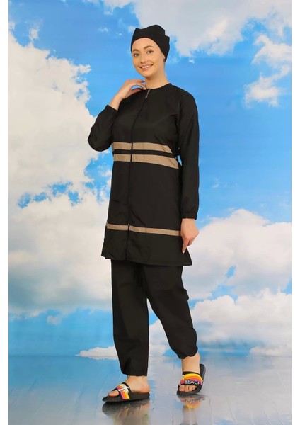 Kadın Tam Tesettür Mayo Siyah