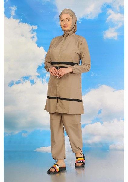 Kadın Tam Tesettür Mayo Bej