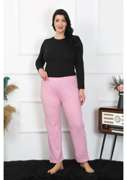 Kadın Büyük Beden Pembe Tek Alt Pijama