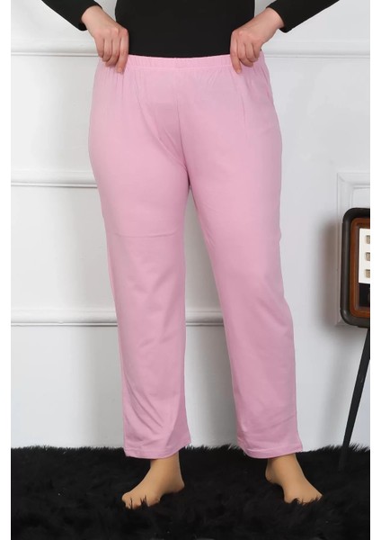 Kadın Büyük Beden Pembe Tek Alt Pijama modelleri