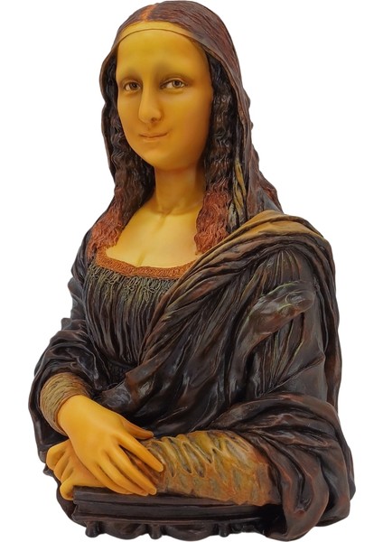 Mona Lisa Büstü Renkli Biblo | Leonardo Da Vinci Heykelleri | Sanatsal Dekoratif Obje