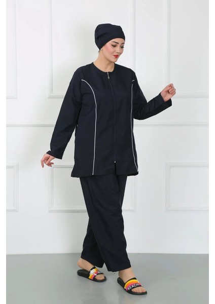 Büyük Beden Tesettür Büyük Mayo Lacivert