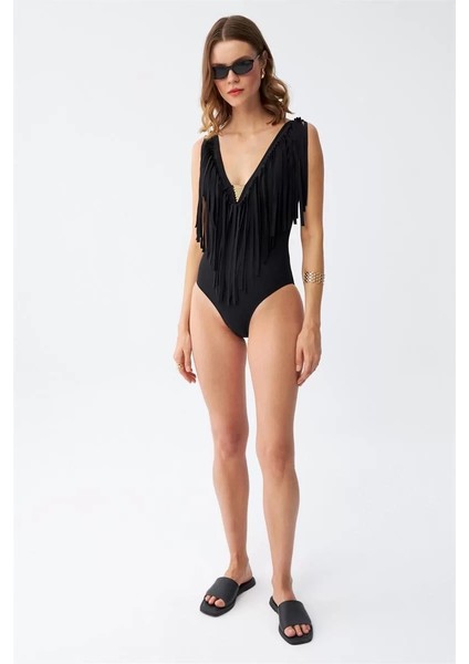 Kadın Püsküllü Mayo Siyah fiyatları