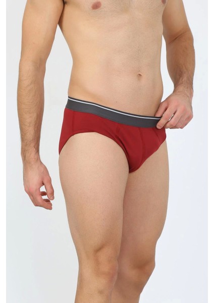 Erkek Pamuk 3lü Bordo Beyaz Laci Likralı Slip fiyatları