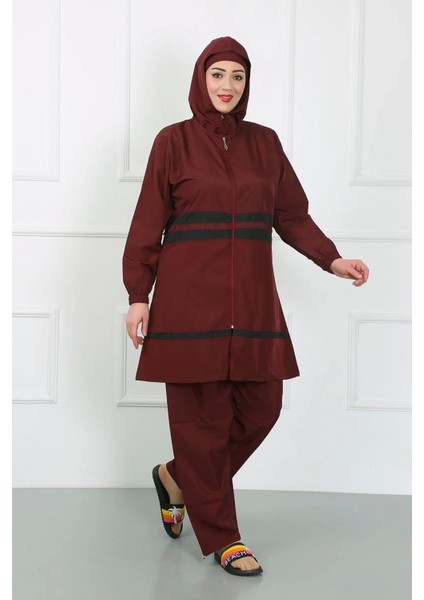 Büyük Beden Tesettür Mayo Bordo indirimleri