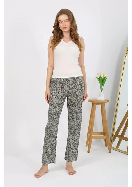Kadın Penye Desenli Tek Alt Pijama Haki fiyatları