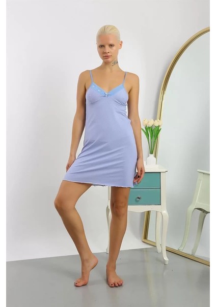 Kadın Penye Ip Askılı Gecelik