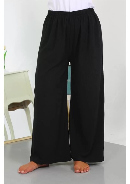 Kadın Büyük Beden Bürümcük Pantolon Siyah indirimleri