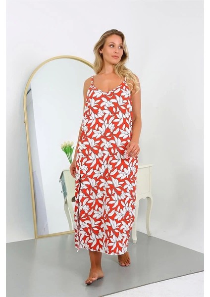 Kadın Büyük Beden Ip Askılı Pamuklu Uzun Gecelik fiyatları