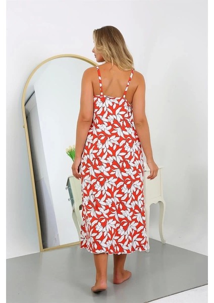 Kadın Büyük Beden Ip Askılı Pamuklu Uzun Gecelik indirimleri