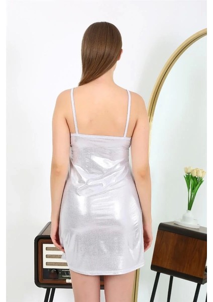 Ip Askılı Micro Kumaş Kısa Parlak Gecelik Ev Giyim Gri fırsatları